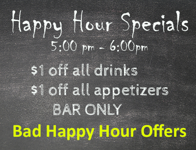 Bad Happy Hour Offers to stay away from Bad Happy Hour Offers to stay away from
